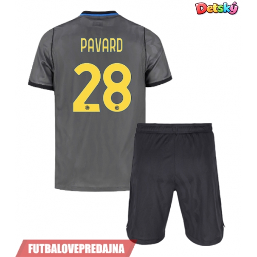 Lacne Dětský Futbalové dres Inter Milan Benjamin Pavard #28 2026-27 Krátky Rukáv - Tretina (+ trenírky)